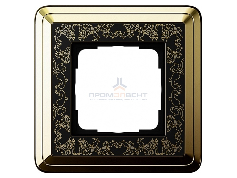 Рамка 1-ая Gira ClassiX Art Латунь/Черный