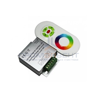 Контроллер для RGB 144W 12А с сенсорным пультом управления цветом (белый)
