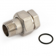 Соединение быстроразъемое (американка) латунное STOUT - 3/4" (ВР/НР,никель,уплотнение o-ring кольцо)