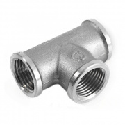 Тройник латунный резьбовой равнопроходный STOUT (ВР) - 2" (никелированный)