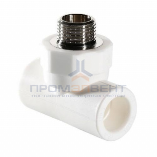 Тройник с переходом на наружную резьбу VALTEC VTp.733 - 32 x 3/4" (для полипропилен.труб, белый)