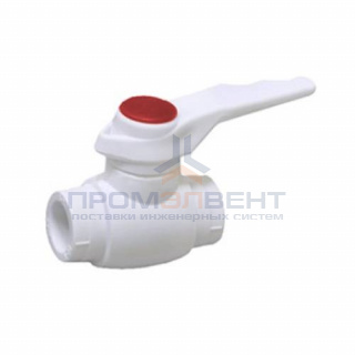 Кран шаровой Fusitek - 63 (Пайка/Пайка, ручка-рычаг белая с красной меткой)
