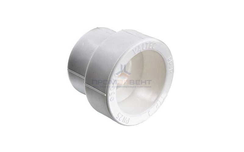 Муфта редукционная VALTEC VTp.705 - 75 x 63 (для полипропиленовых труб под пайку, цвет белый)