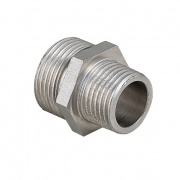 Ниппель латунный резьбовой переходной STOUT - 1"1/4 x 1" (никелированный)