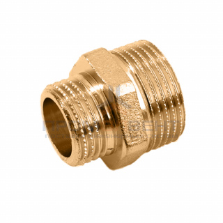 Ниппель латунный резьбовой переходной STOUT - 3/4" x 1/2"