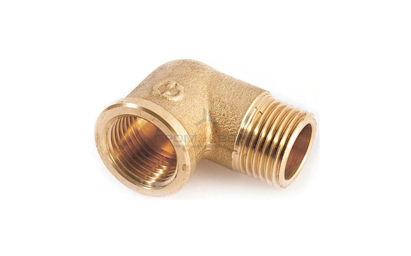 Отвод 90° латунный резьбовой равнопроходный STOUT (НР/ВР) - 3/4