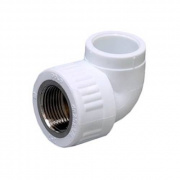 Переход на внутреннюю резьбу угловой Fusitek - 25 x 3/4" (для полипропиленовых труб, цвет белый)