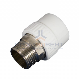 Переход на наружную резьбу под ключ KALDE - 110 x 4" (для полипропиленовых труб, цвет белый)