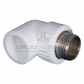 Переход на наружную резьбу угловой KALDE - 25 x 1/2" (для полипропиленовыъ труб, цвет белый)