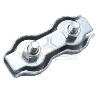 Зажим стальной 10мм Duplex для троса оцинкованный