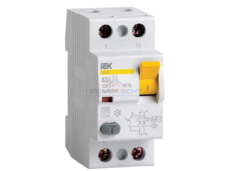УЗО ВД1-63 2Р 63А 100мА ИЭК
