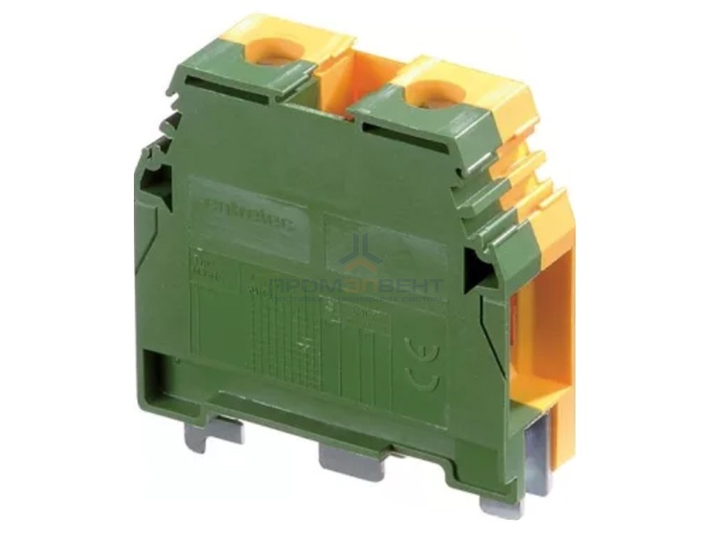 Клеммник ABB М10/10 P на DIN-рейку 10мм.кв. желто-зеленый