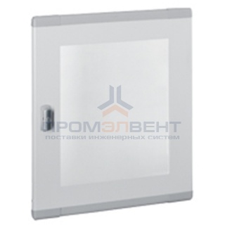 Дверь со стеклом плоская для шкафов Legrand XL3 160-400 высотой 450мм 2 рейки